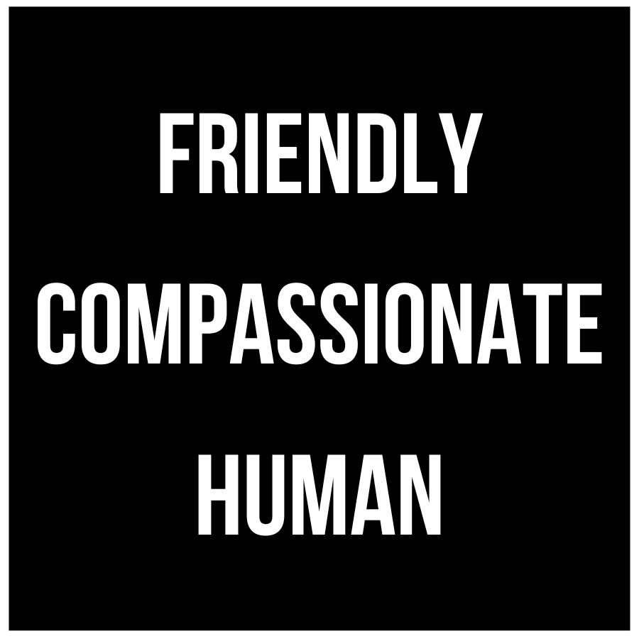 Friendly Compassionate Human Sticker (4x4")